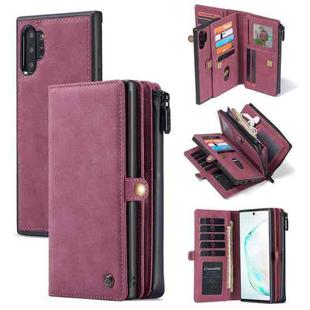 For Samsung Galaxy Note10+ CaseMe 018 Detachable Multi-functional Horizontal Flip Leather Case, with Card Slot & Holder & Zipper Wallet & Photo Frame(Red)