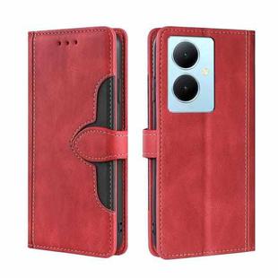 For vivo Y78 Plus 5G Skin Feel Magnetic Buckle Leather Phone Case(Red)