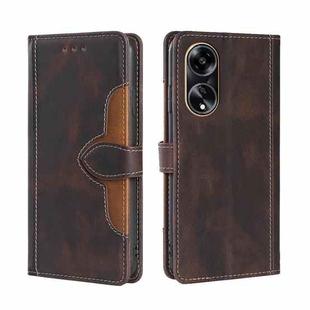 For OPPO A1 5G Skin Feel Magnetic Buckle Leather Phone Case(Brown)
