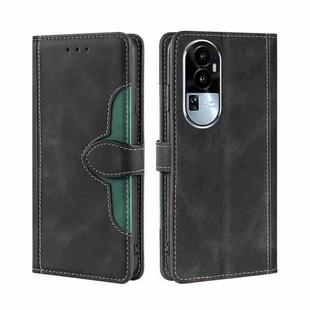 For OPPO Reno10 5G Skin Feel Magnetic Buckle Leather Phone Case(Black)