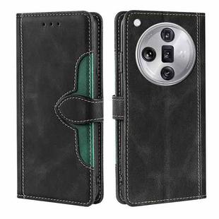 For OPPO Find X7 Ultra 5G Skin Feel Magnetic Buckle Leather Phone Case(Black)