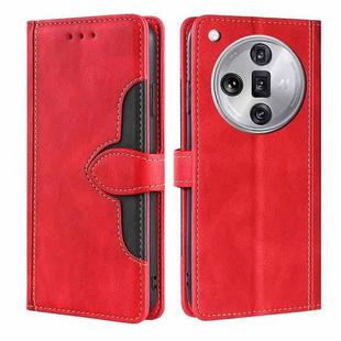 For OPPO Find X7 Ultra 5G Skin Feel Magnetic Buckle Leather Phone Case(Red)