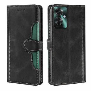 For OPPO Reno11 F 5G Skin Feel Magnetic Buckle Leather Phone Case(Black)