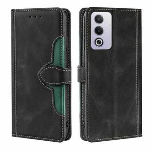 For OPPO A3 Pro 5G India Skin Feel Magnetic Buckle Leather Phone Case(Black)