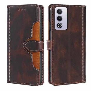 For OPPO A3 Pro 5G India Skin Feel Magnetic Buckle Leather Phone Case(Brown)