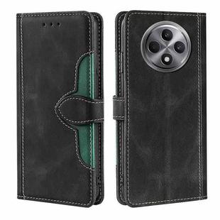 For OPPO Reno12 F 5G Skin Feel Magnetic Buckle Leather Phone Case(Black)