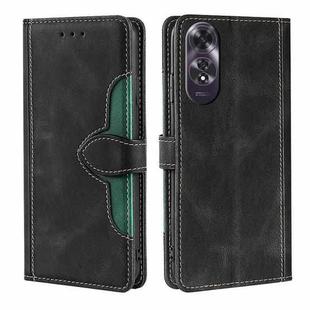 For OPPO A60 4G Global Skin Feel Magnetic Buckle Leather Phone Case(Black)