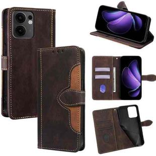 For OPPO Reno13 F 5G / 4G Skin Feel Magnetic Buckle Leather Phone Case(Brown)