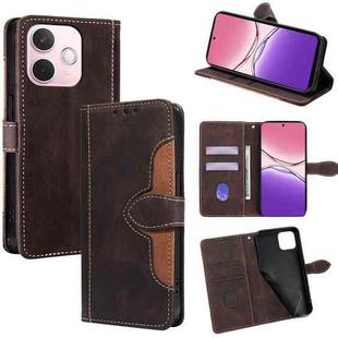 For OPPO A5 Pro 5G Global Skin Feel Magnetic Buckle Leather Phone Case(Brown)