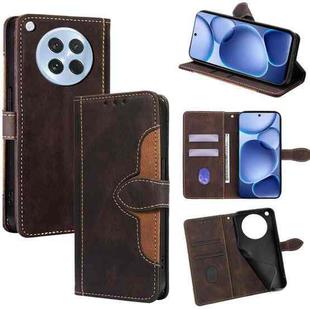 For OPPO Find X8s 5G Skin Feel Magnetic Buckle Leather Phone Case(Brown)