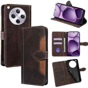 For OPPO Find X8s+ 5G Skin Feel Magnetic Buckle Leather Phone Case(Brown)