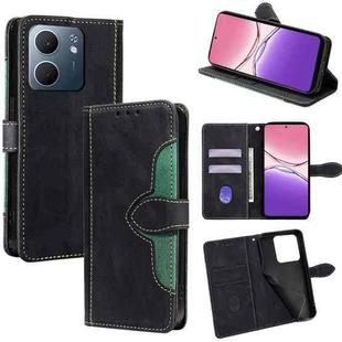 For OPPO A5x 5G Global Skin Feel Magnetic Buckle Leather Phone Case(Black)