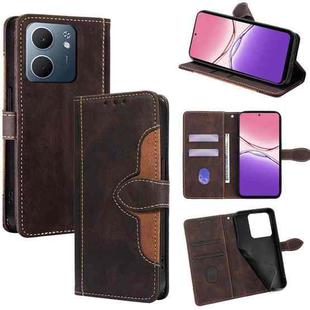 For OPPO A5x 5G Global Skin Feel Magnetic Buckle Leather Phone Case(Brown)