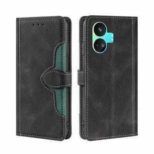 For Realme GT Neo5 SE Skin Feel Magnetic Buckle Leather Phone Case(Black)