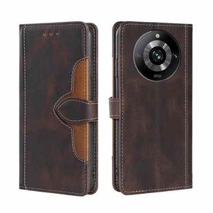 For Realme 11 Pro / 11 Pro+ 5G Skin Feel Magnetic Buckle Leather Phone Case(Brown)