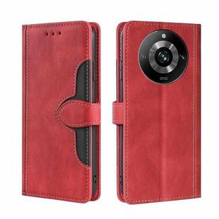 For Realme 11 Pro / 11 Pro+ 5G Skin Feel Magnetic Buckle Leather Phone Case(Red)