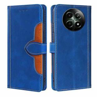 For Realme 12 5G Skin Feel Magnetic Buckle Leather Phone Case(Blue)