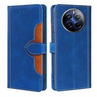 For Realme 12 Pro 5G Skin Feel Magnetic Buckle Leather Phone Case(Blue)