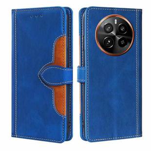 For Realme GT5 Pro 5G Skin Feel Magnetic Buckle Leather Phone Case(Blue)