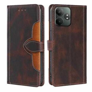 For Realme GT Neo6 SE 5G Skin Feel Magnetic Buckle Leather Phone Case(Brown)