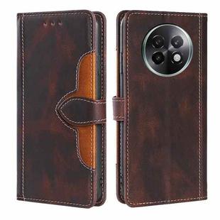 For Realme 13 Pro 5G Skin Feel Magnetic Buckle Leather Phone Case(Brown)