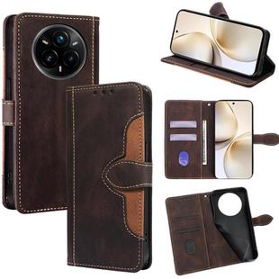 For Realme 14 Pro 5G Global Skin Feel Magnetic Buckle Leather Phone Case(Brown)