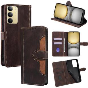 For Realme C75 4G / 14x 5G Global Skin Feel Magnetic Buckle Leather Phone Case(Brown)