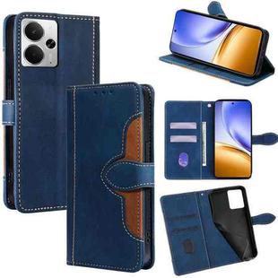 For Realme 14 5G Global Skin Feel Magnetic Buckle Leather Phone Case(Blue)