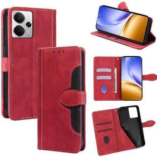 For Realme 14 5G Global Skin Feel Magnetic Buckle Leather Phone Case(Red)