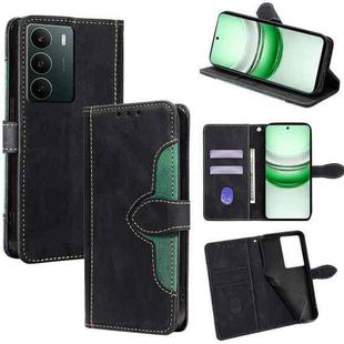 For Realme C71 4G Skin Feel Magnetic Buckle Leather Phone Case(Black)