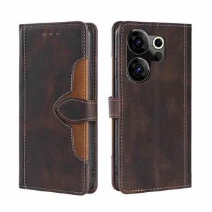 For Tecno Camon 20 Premier 5G Skin Feel Magnetic Buckle Leather Phone Case(Brown)
