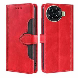 For Tecno Spark 20 Pro+ 4G Skin Feel Magnetic Buckle Leather Phone Case(Red)