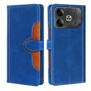 For Tecno Pova 6 5G Skin Feel Magnetic Buckle Leather Phone Case(Blue)