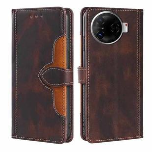 For Tecno Camon 30 Pro 5G Skin Feel Magnetic Buckle Leather Phone Case(Brown)