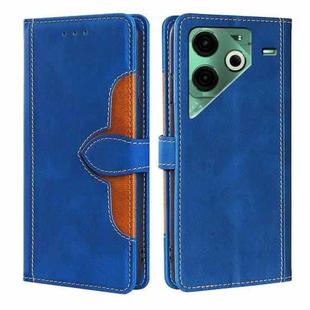 For Tecno Pova 6 Neo 4G Skin Feel Magnetic Buckle Leather Phone Case(Blue)