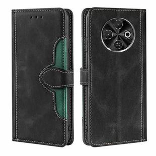 For Tecno Spark 30C 4G Skin Feel Magnetic Buckle Leather Phone Case(Black)