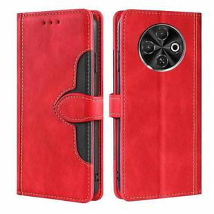 For Tecno Spark 30C 4G Skin Feel Magnetic Buckle Leather Phone Case(Red)