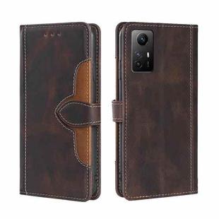 For Xiaomi Redmi Note 12S 4G Skin Feel Magnetic Buckle Leather Phone Case(Brown)