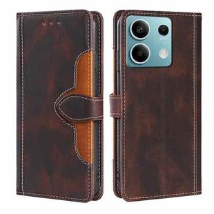 For Xiaomi Redmi Note 13 4G Skin Feel Magnetic Buckle Leather Phone Case(Brown)