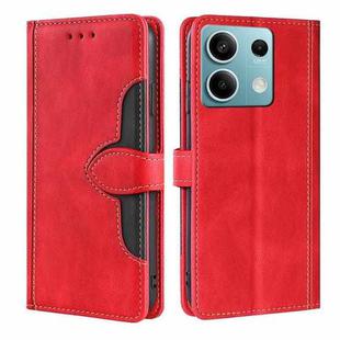 For Xiaomi Redmi Note 13 4G Skin Feel Magnetic Buckle Leather Phone Case(Red)