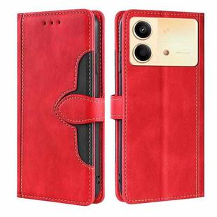 For Xiaomi Redmi Note 13R Pro 5G Skin Feel Magnetic Buckle Leather Phone Case(Red)