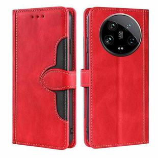 For Xiaomi 14 Ultra 5G Skin Feel Magnetic Buckle Leather Phone Case(Red)