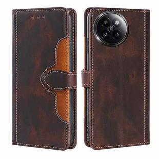 For Xiaomi Civi 4 Pro Skin Feel Magnetic Buckle Leather Phone Case(Brown)