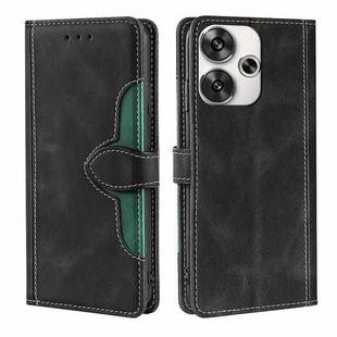 For Xiaomi Redmi Turbo 3 5G Skin Feel Magnetic Buckle Leather Phone Case(Black)
