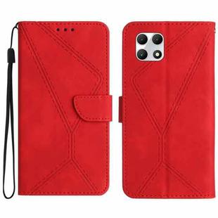 For T-Mobile REVVL 7 5G Stitching Embossed Leather Phone Case(Red)