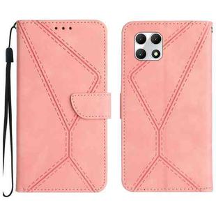 For T-Mobile REVVL 7 5G Stitching Embossed Leather Phone Case(Pink)