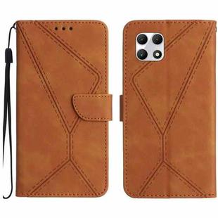 For T-Mobile REVVL 7 5G Stitching Embossed Leather Phone Case(Brown)