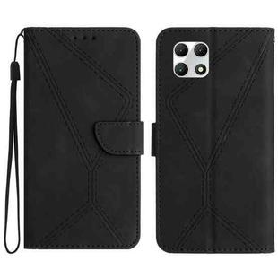 For T-Mobile REVVL 7 5G Stitching Embossed Leather Phone Case(Black)