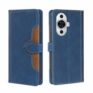 For Huawei nova 11 4G Skin Feel Magnetic Buckle Leather Phone Case(Blue)