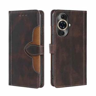 For Huawei nova 11 Pro 4G / 11 Ultra 4G Skin Feel Magnetic Buckle Leather Phone Case(Brown)